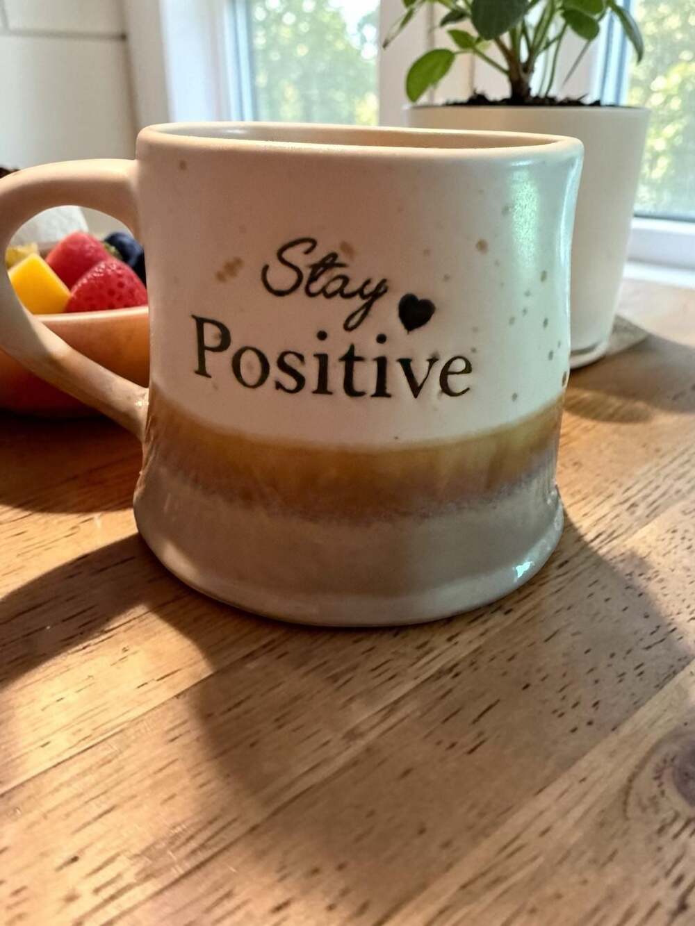 Spectrum Designz Stay Positive Speckled Ceramic Coffee Mug